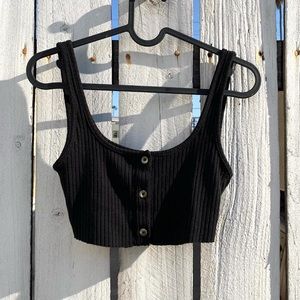 Topshop black ribbed crop top